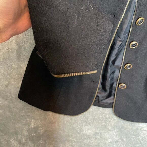 Focus 2000 Vintage Women Wool Steampunk Tailored Fit Button Front Blazer 4P - Picture 4 of 11